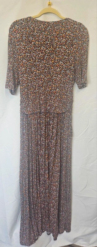 Jolie Moi UK 16 Ditsy Floral Print Maxi, Ruched, Boho Style, Excellent Condition