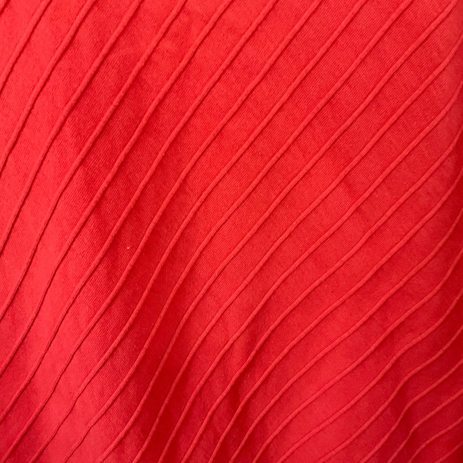 Soft Surroundings Red Ribbed Ruffle Hem 3/4 Sleeve Top 1X 5CK37 Cotton