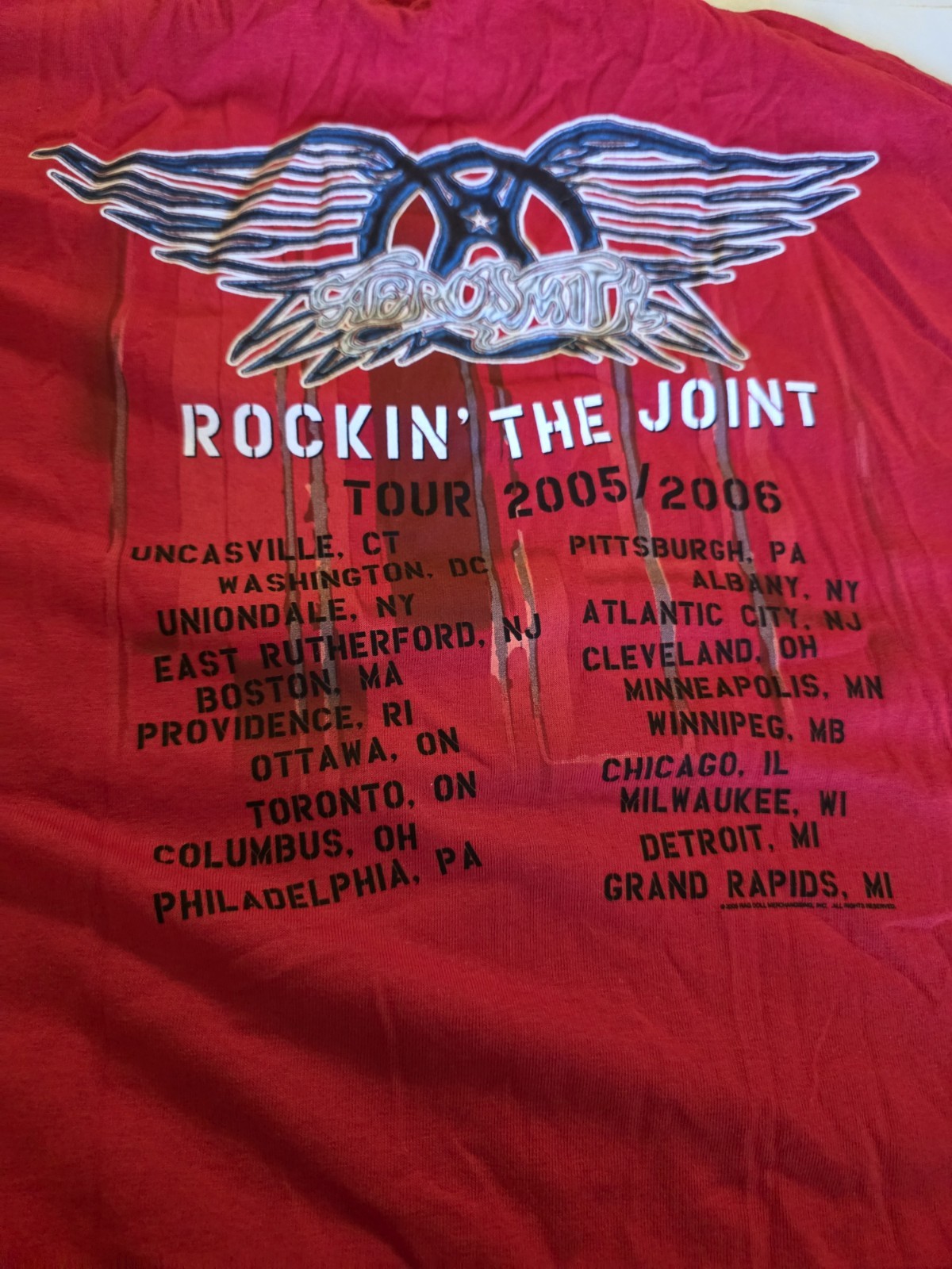 Y2K Aerosmith 2005/2006 Red Tour T-Shirt Sz L