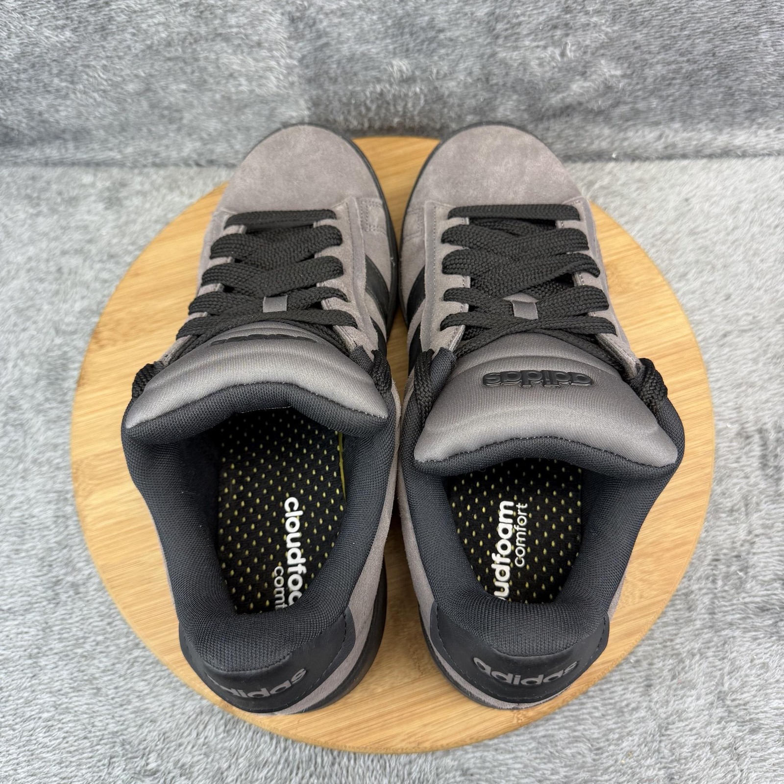 Adidas Cloudfoam Shoes Mens Size 10.5 Gray Suede Low Top Walking Sneakers