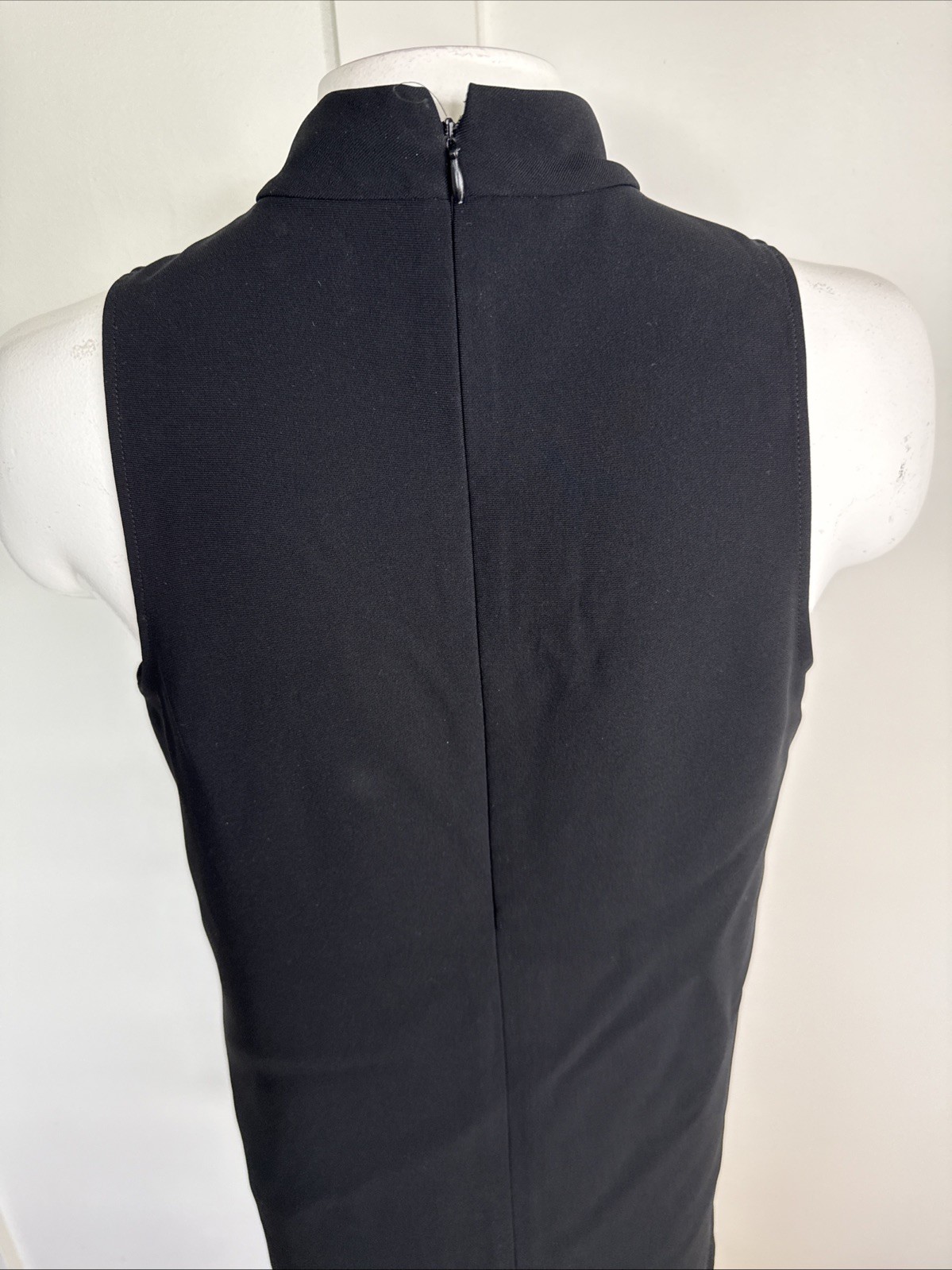 Theory Womens Size S Black High Neck Sleeveless Tunic Blouse Back Zip