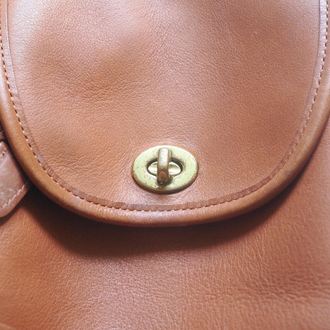 Vtg 90’s Coach Mini Daypack Backpack Turn Lock British Tan 9960 Y2K From Japan