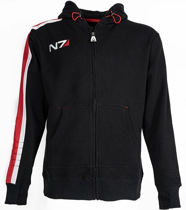 Mass Effect N7 Spectre Elite Full Zip Red Black Unisex Hoodie NEW