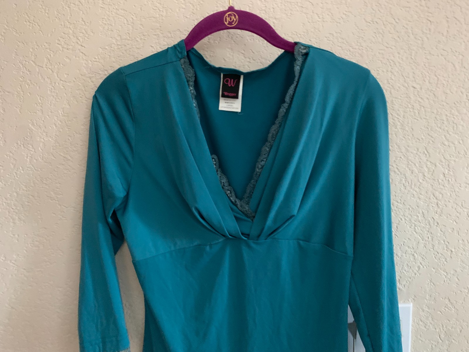 Wrapper Teal Knit Blouse Size L