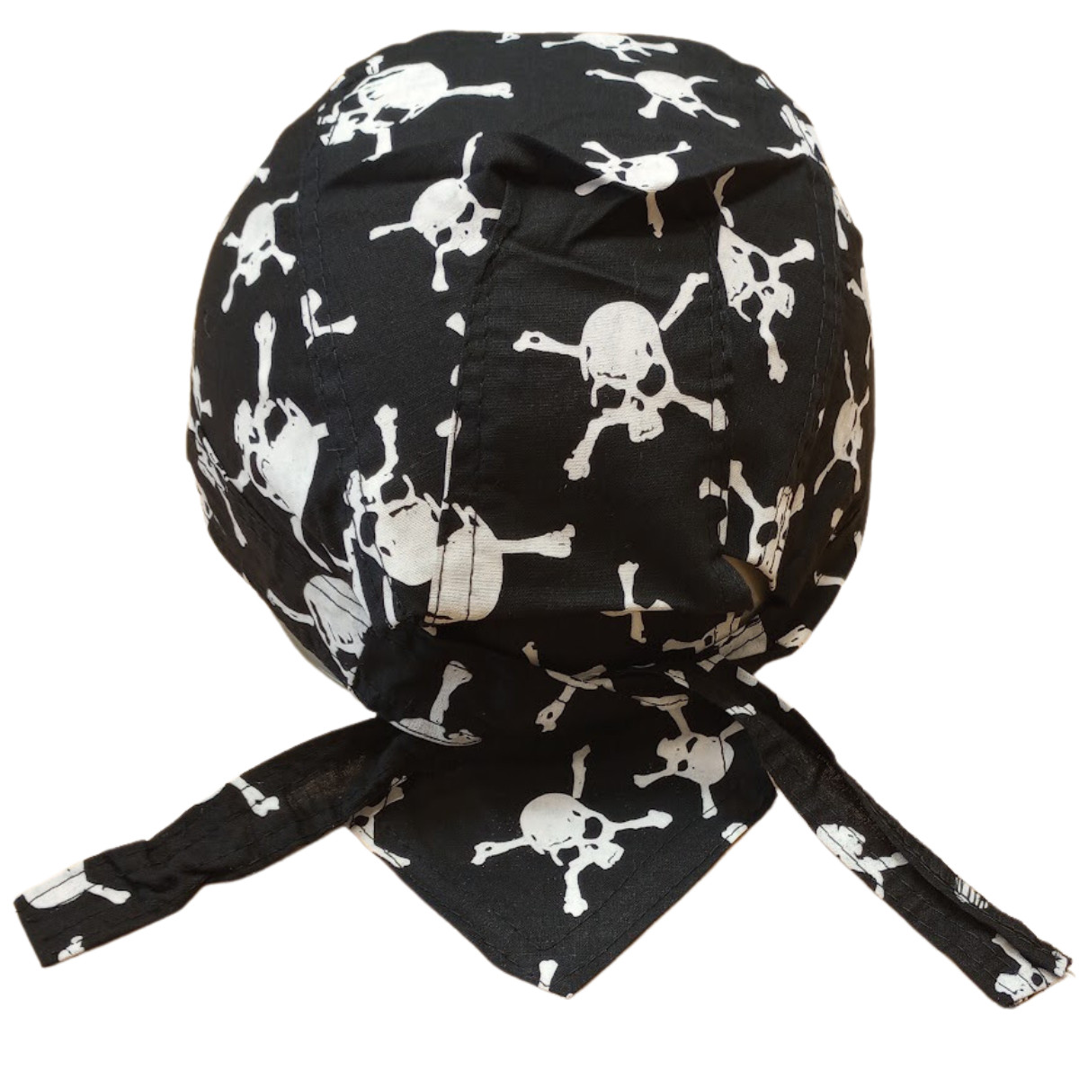 Skull Crossbones Durag Cap Hat Head Wrap Biker Motorcycle Du Do Bandana Dew Rag