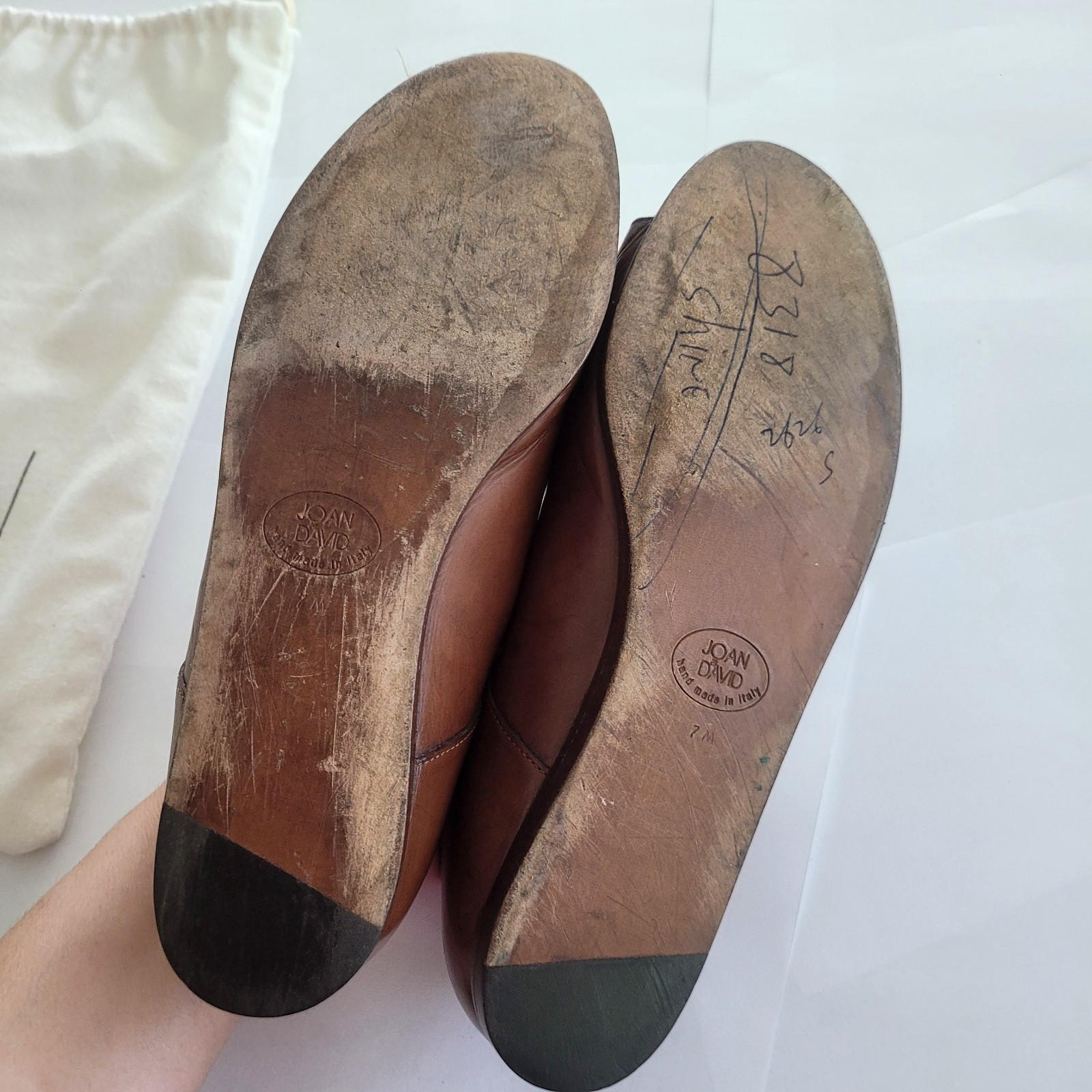 Joan & David Couture 7 Brown Open Toe Strappy Flat Handmade Italy Staps Women’s