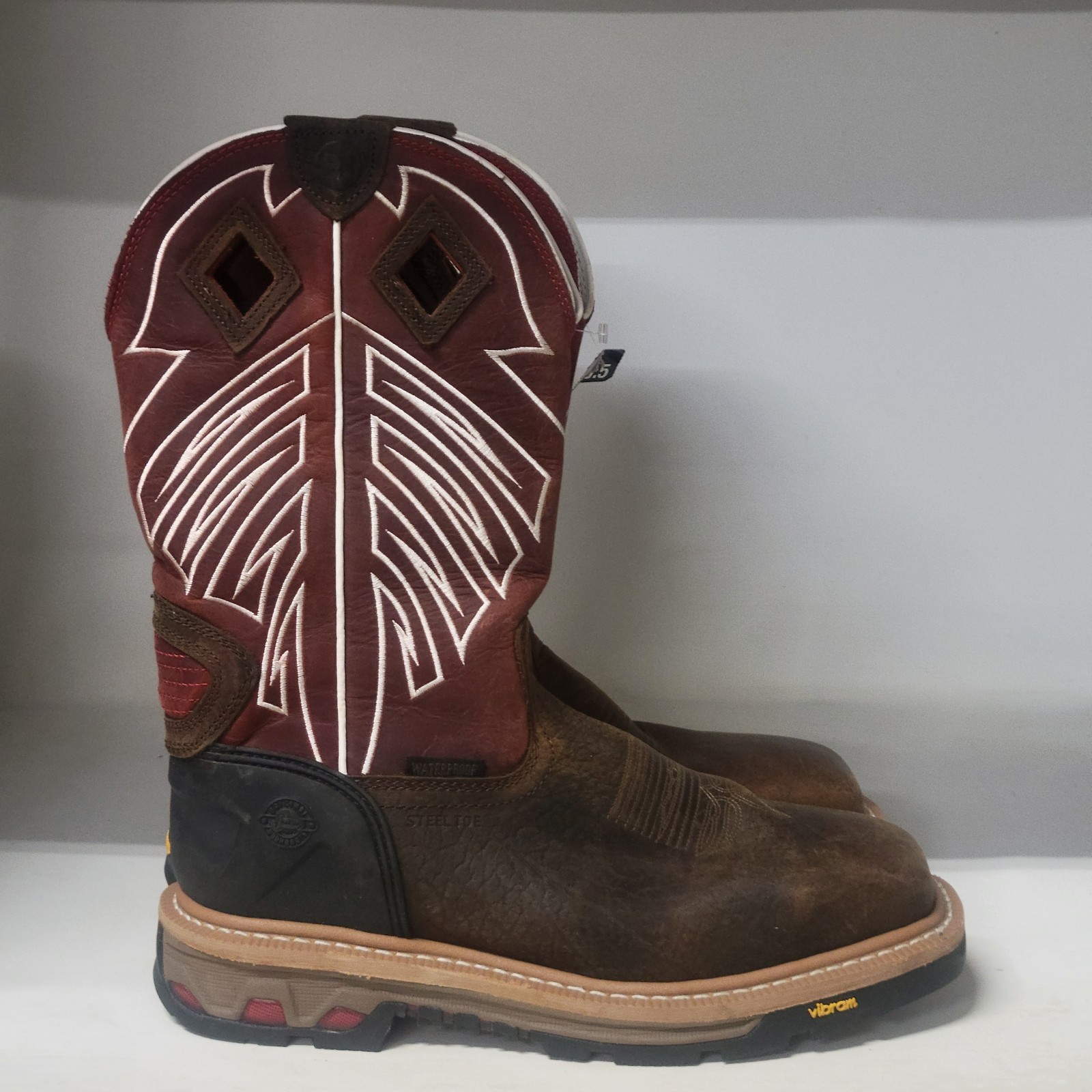 Justin Roughneck 12″ Steel Toe Boot Walnut (LEFT 10.5D / RIGHT 10.5EE)