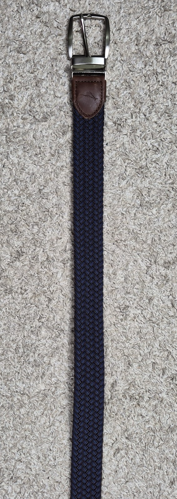 Tommy Bahama Stretch Braided Woven Belt Leather Tips Mens L/XL 50″ Full Length