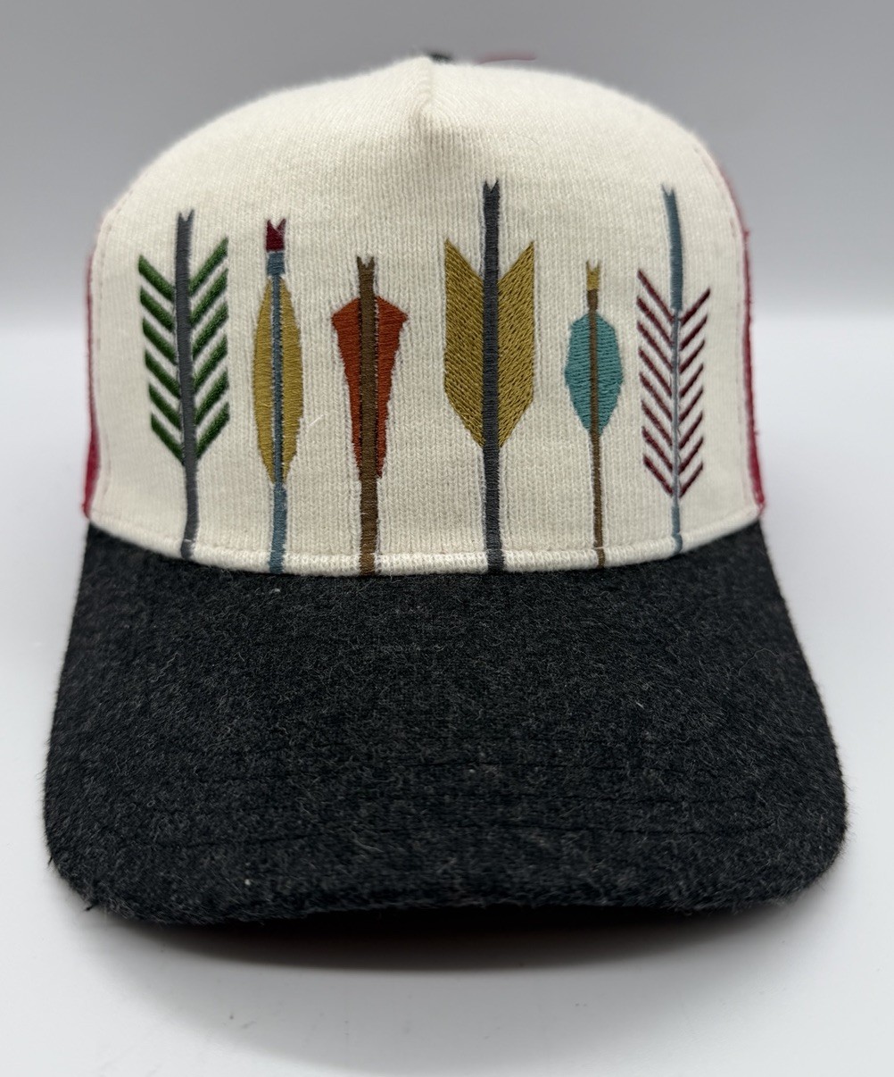 Pistil Quiver Arrow Logo Knit Mesh Trucker Hat SnapBack Nature Gorpcore