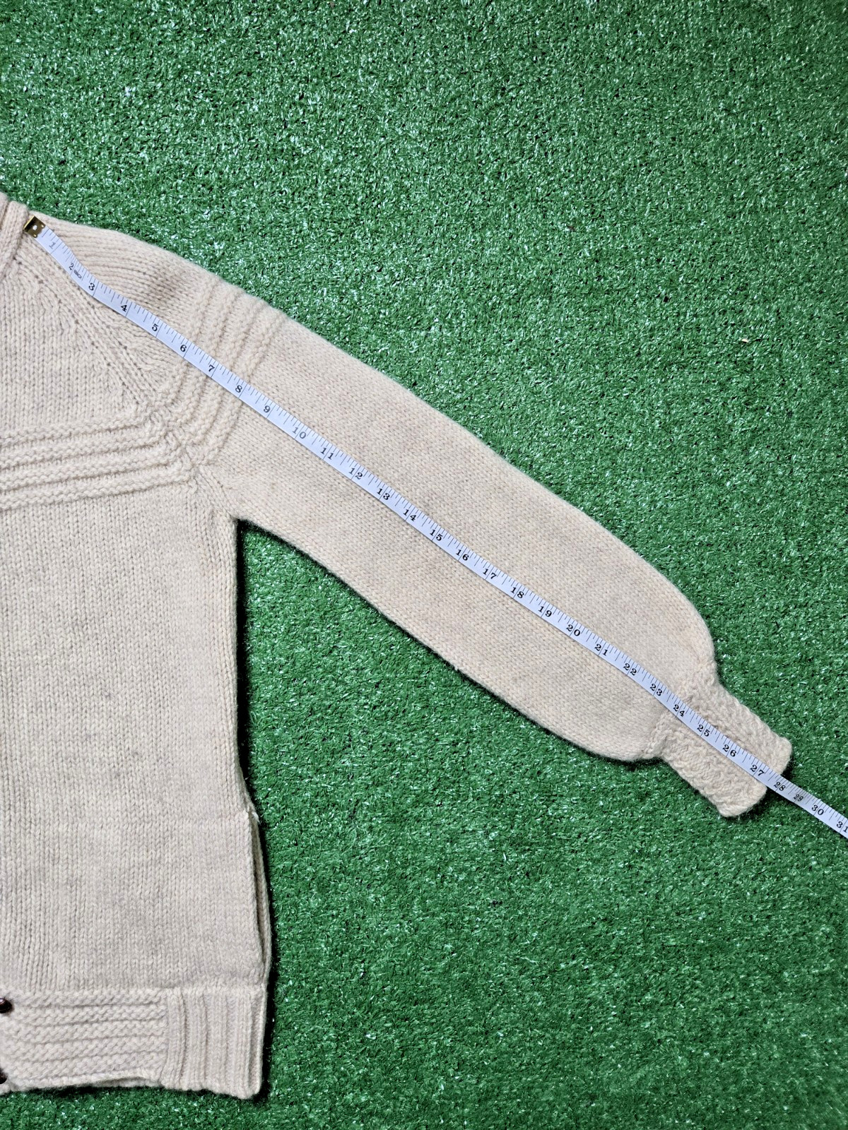 Eddie Bauer Vintage 100% Wool Cardigan Sweater – Beige – Women’s Medium