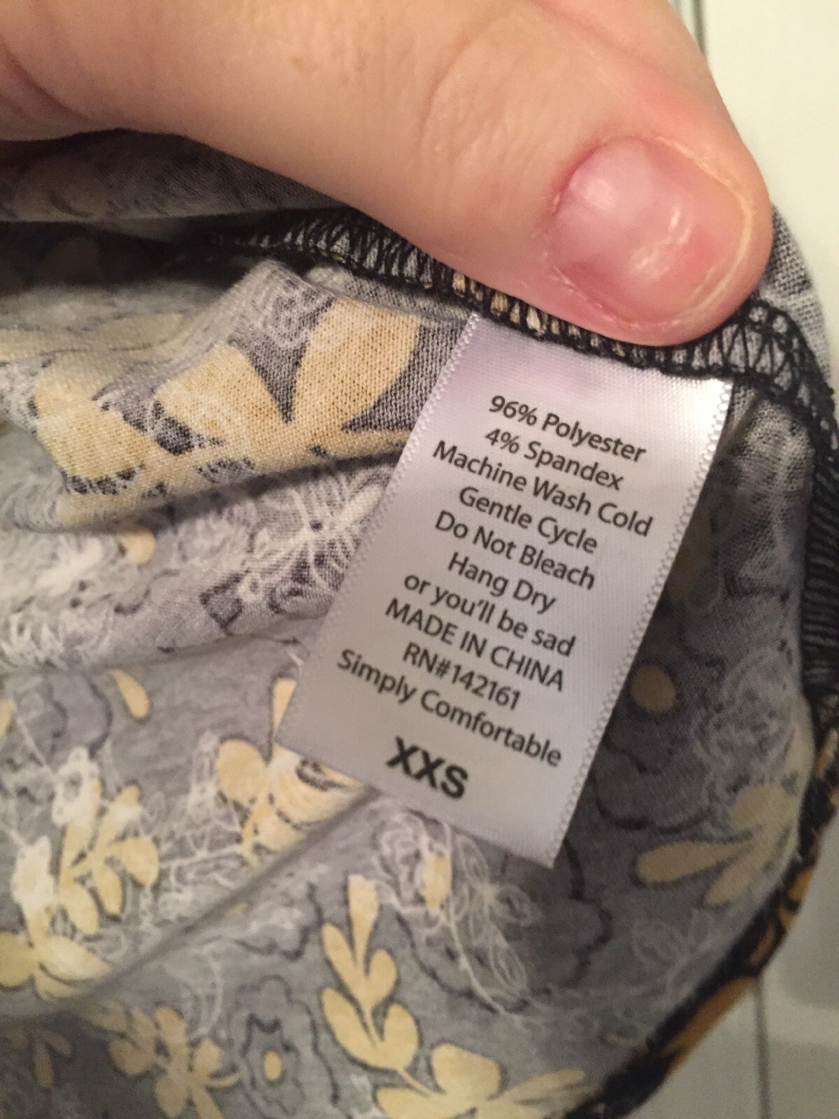 LulaRoe Black Brown Yellow White Floral Leaves Irma Size Xxs (NWOT)