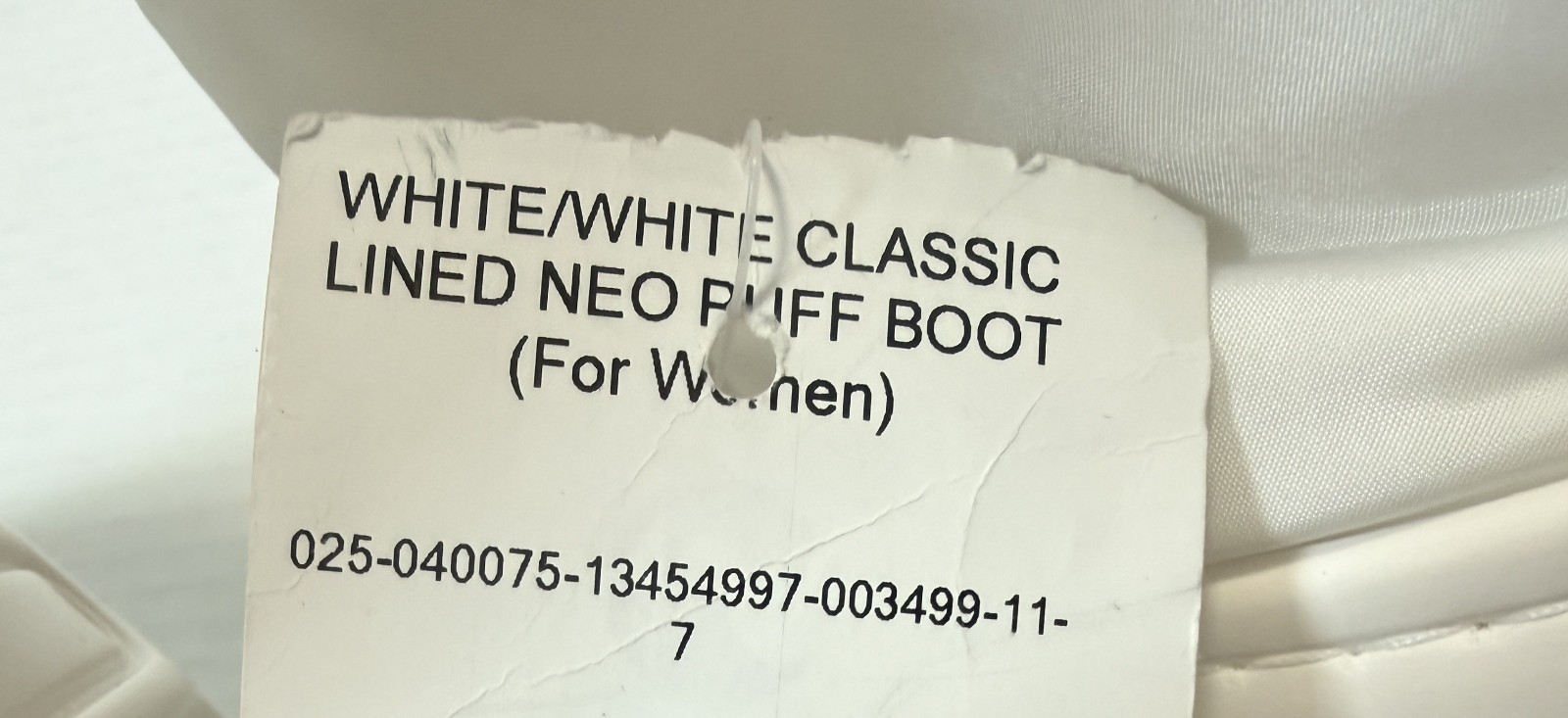 CROCS Classic Lined Neo Puff Unisex Boots – White US Size M6/W8 – NWT NEW