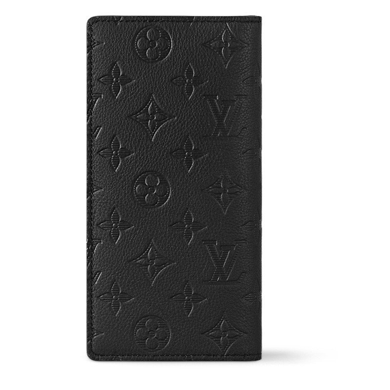 LOUIS VUITTON Brazza Wallet Monogram Shadow Black 4×0.7×7.4 in