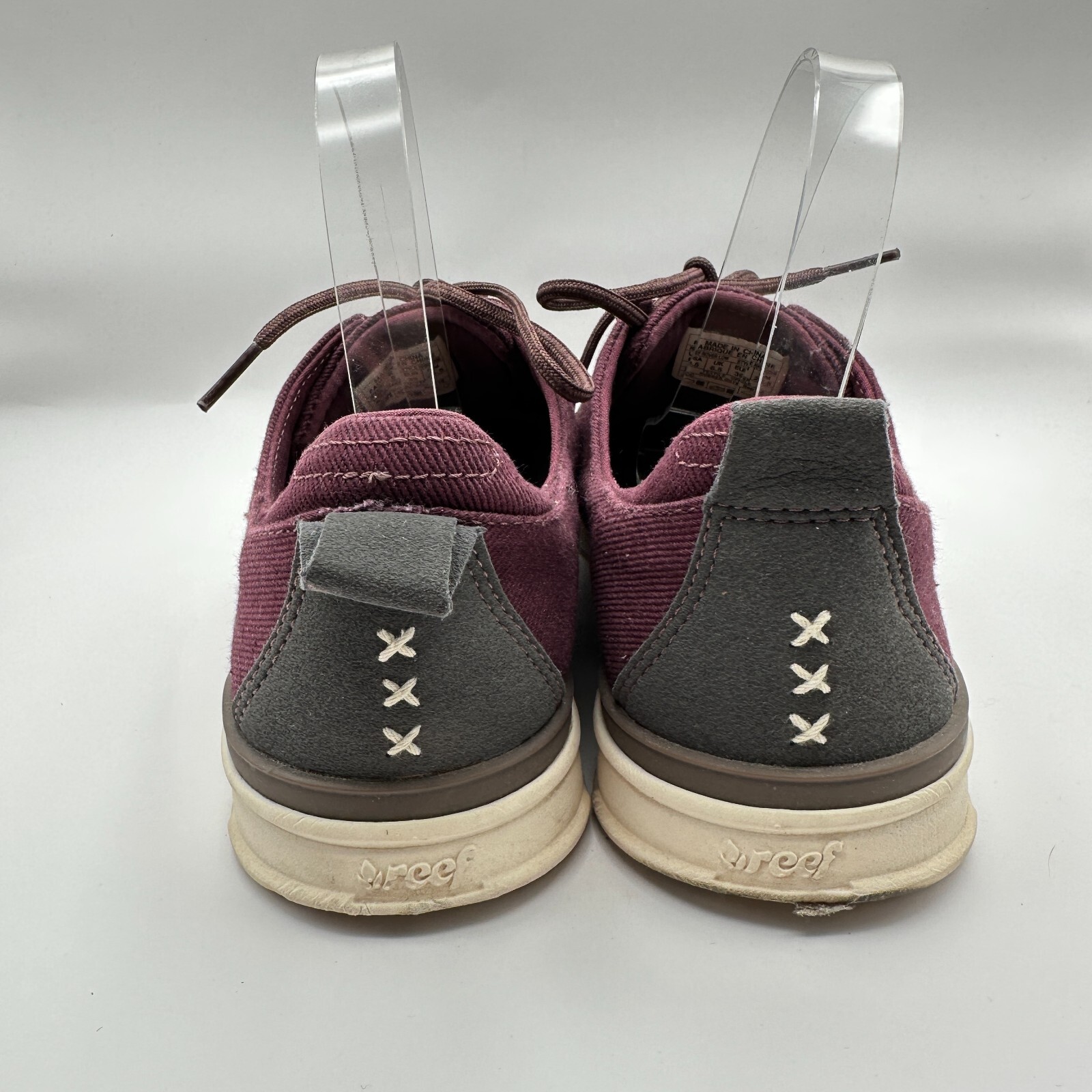 Reef Rover Canvas Sneakers Shoes Womens Size 8.5 Maroon Red Casual Travel Beach