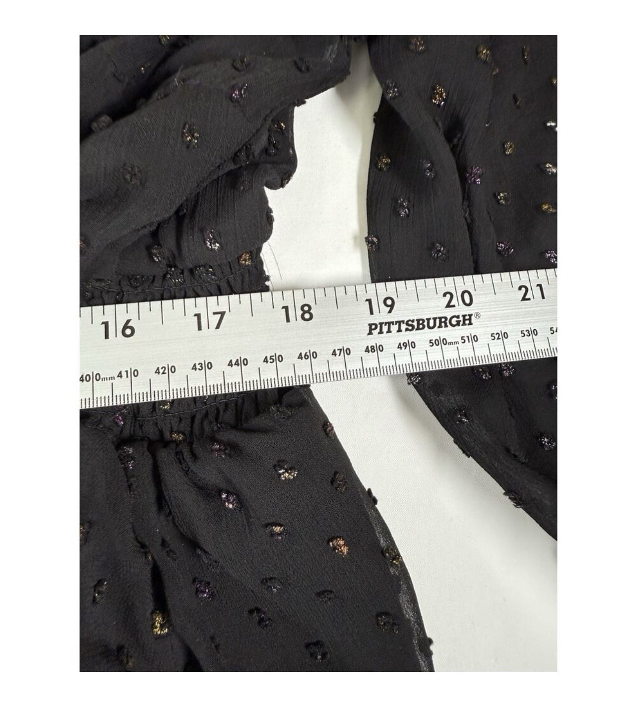 Torrid Plus Sz 2 Black Chiffon Metallic Polka Dot Smocked Fit & Flare Dress