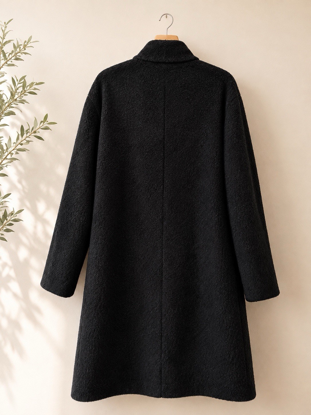 NWT Quince 100% Alpaca Wool Stand Collar Coat Black S