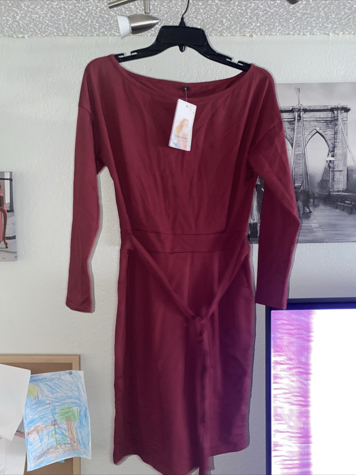Pretty Garden Women’s Dress Red Size Small Long Sleeve