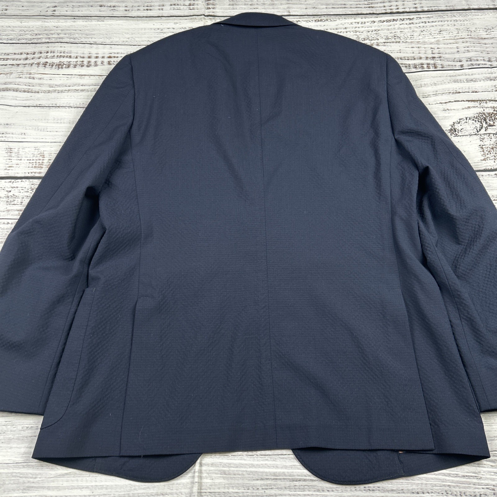 Ibiza Carini Unstructured Patch Pocket Sport Coat Dark Blue Size 40R Textured