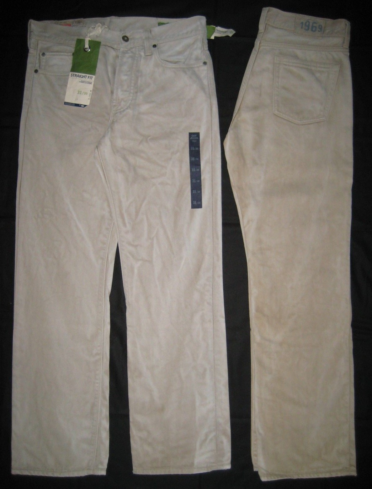 Gap 1969 Straight Jean.W33,34,36 L30,32,34.100% Cotton.NWT$59.Button