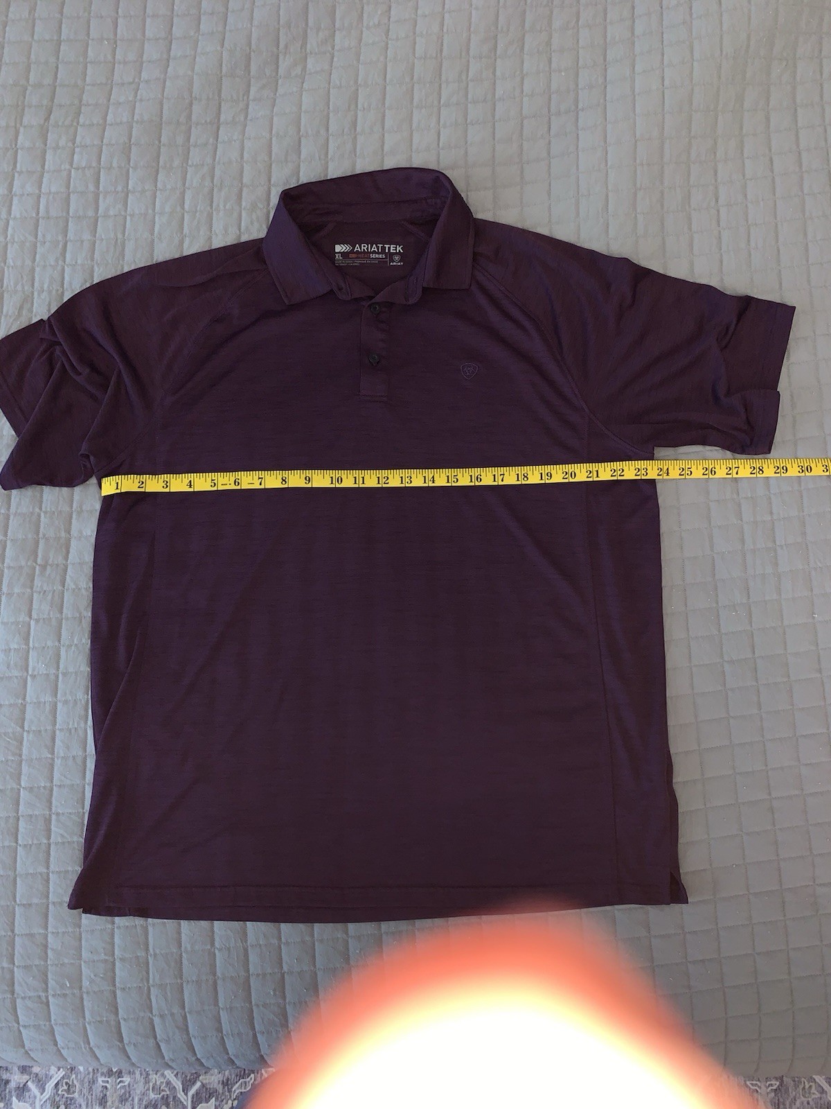 ARIAT TEK Heat Series Mens Large Burgandy Short Sleeve Polo Shirt