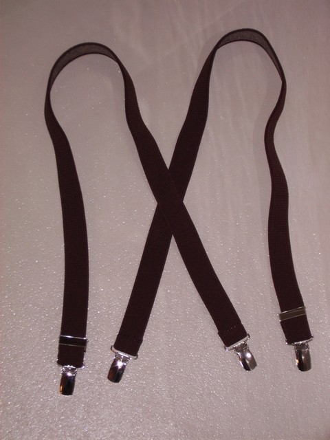 1″ Wide Suspenders with Strong Clips. Many Colors & Lengths. MADE IN USA
