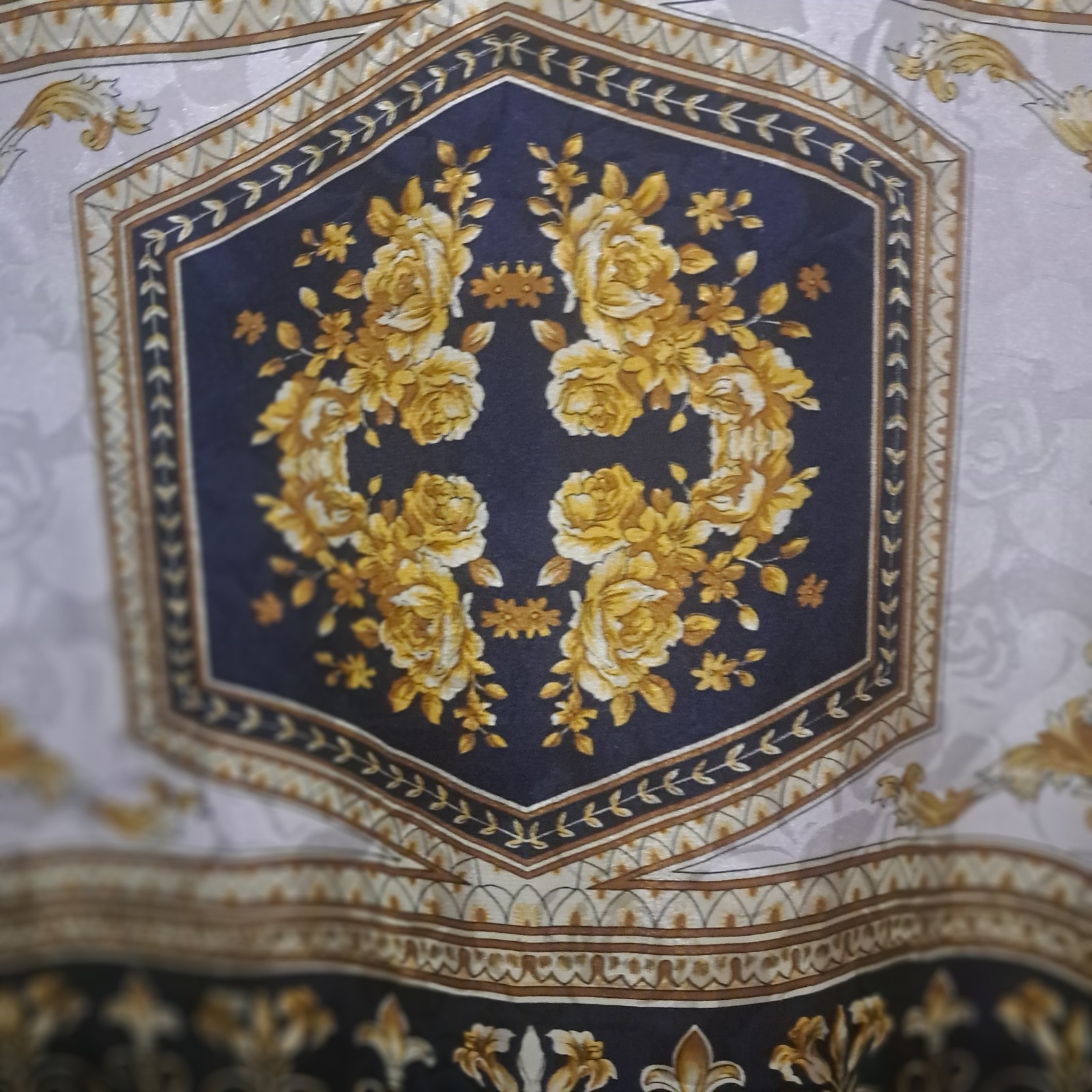 Vintage Cabernet Baroque Print/ Versace Look ZIP FRONT Caftan Sz Lg