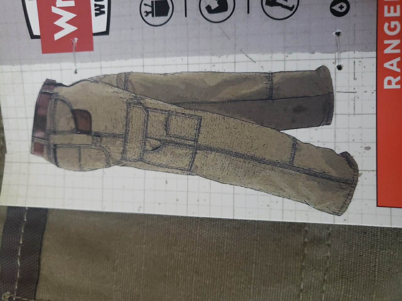 Wrangler® Men’s Khaki Workwear Ranger Cargo Pants Size 40 X 30 NEW