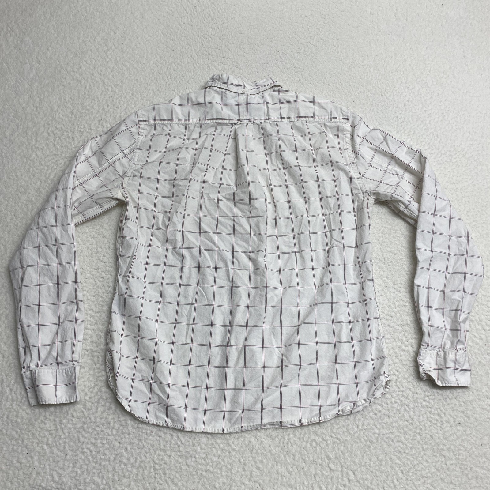 Todd Snyder Shirt Mens Large Cream Plaid Cotton Button Down Long Sleeve