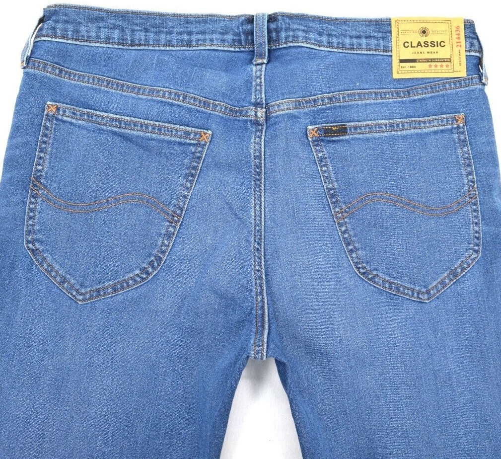 Lee jeans mens Daren regular waist slim leg stretch ‘Mid Worn Blue’ SECONDS L40