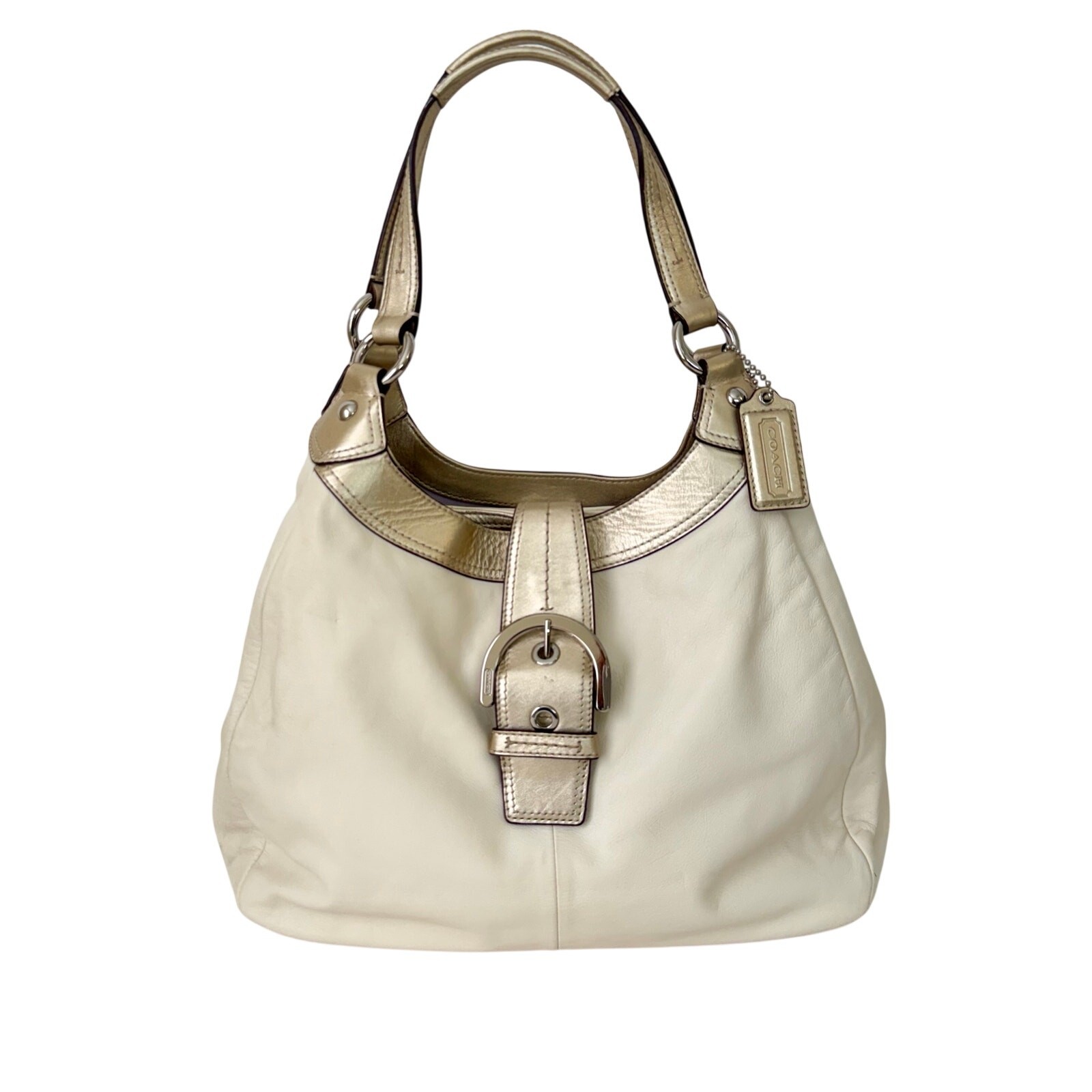 Coach Soho Lynn Leather Large Hobo Shoulder Bag Red Chalk White F17092
