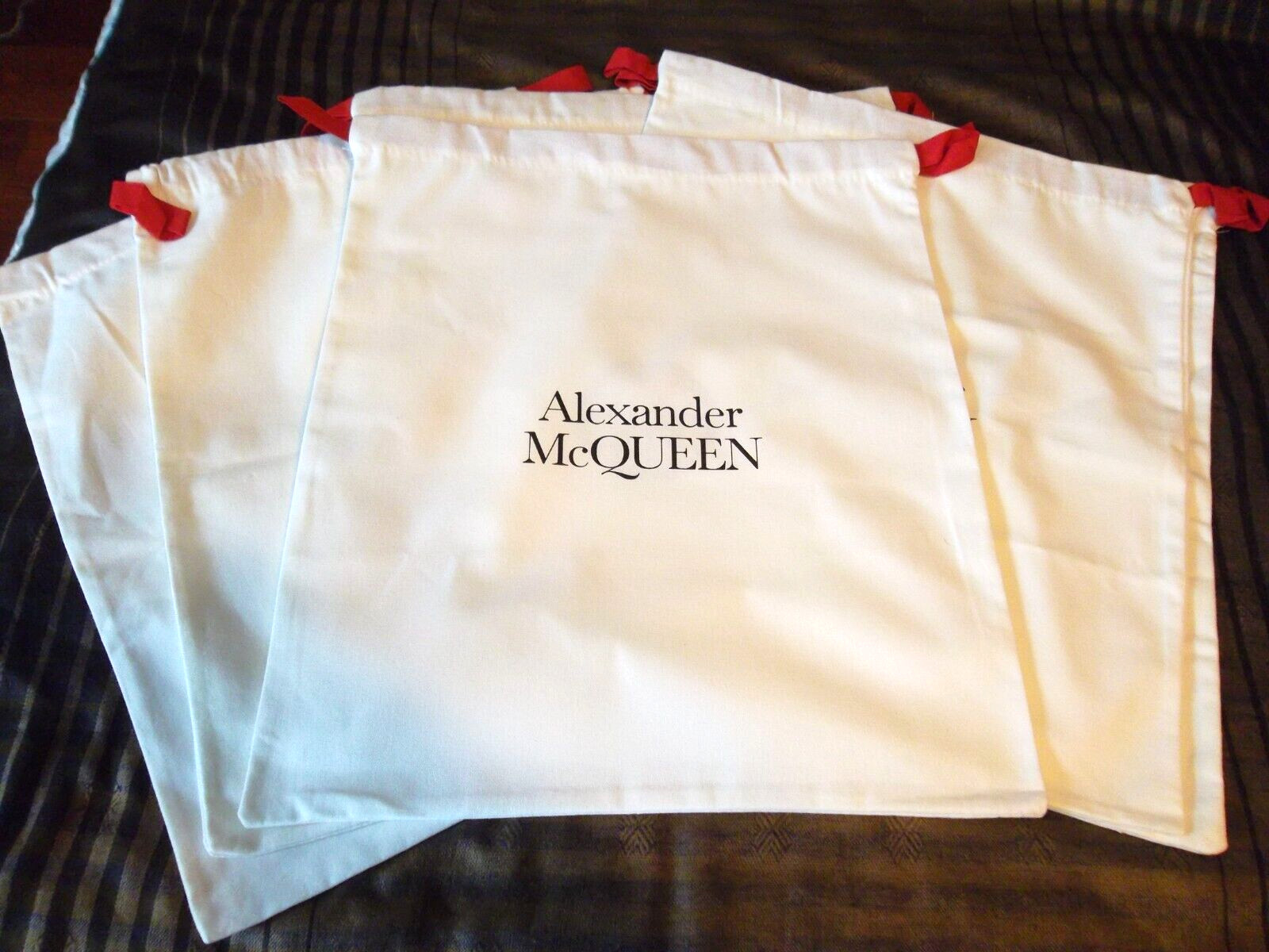 New Alexander McQueen Cotton Drawstring Dust Travel Storage Bags. Choose size!!