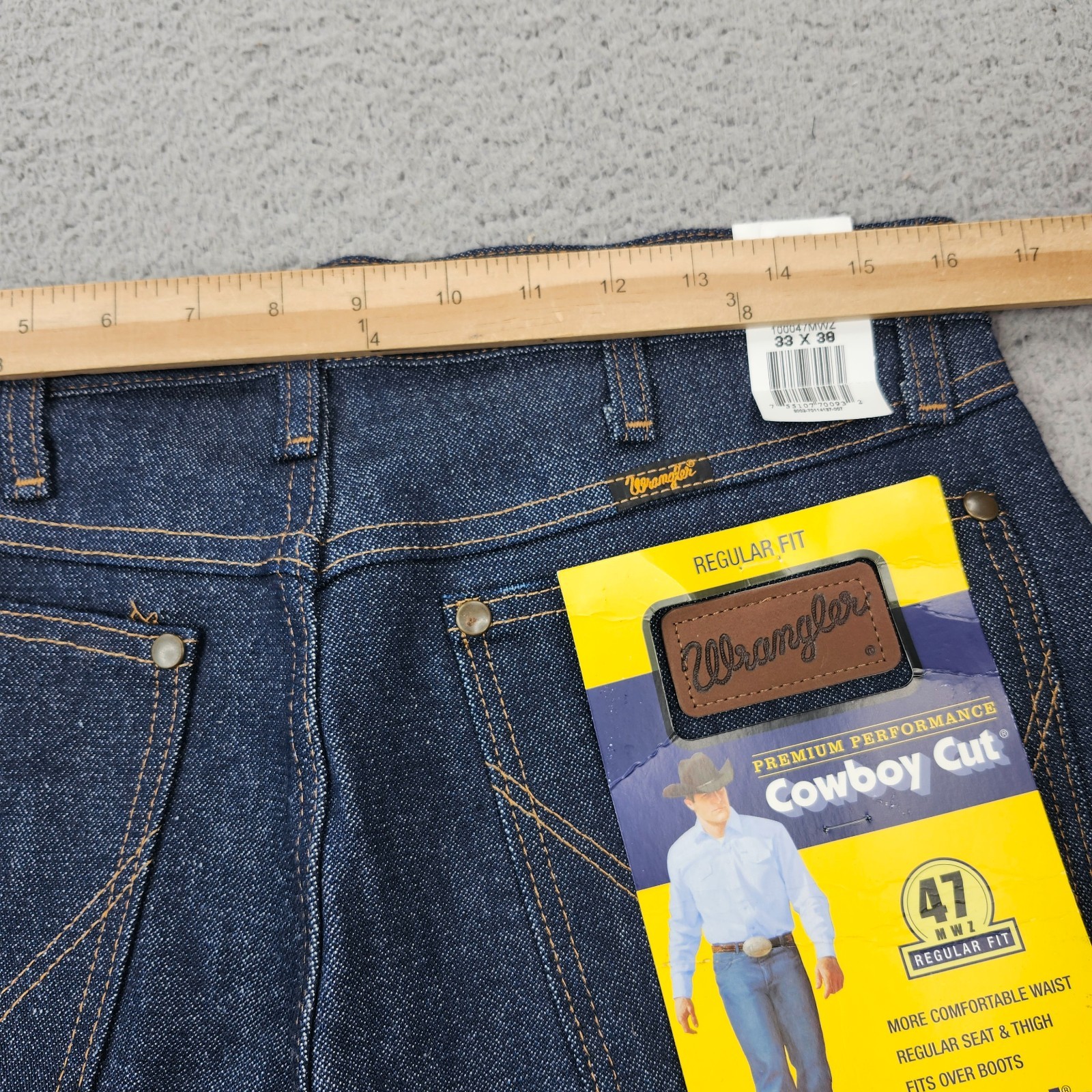 Wrangler Jeans Mens 33×38 Blue Cowboy Cut Denim Western Rodeo 47MWZ NEW NWT