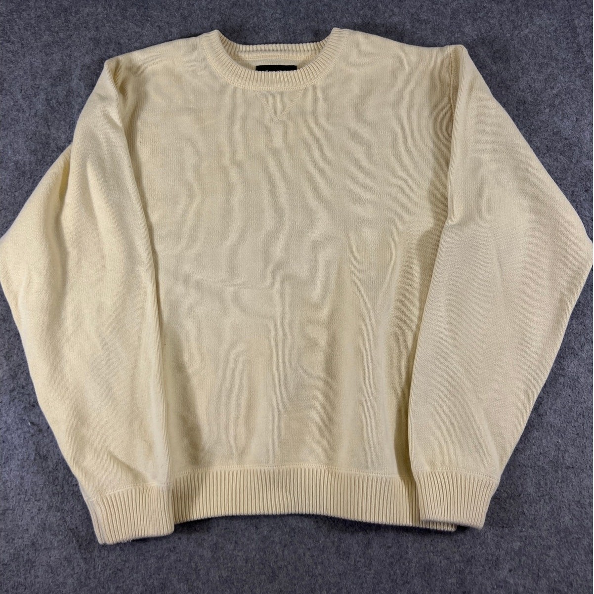 Eddie Bauer Sweater Mens Large Yellow Long Sleeve Minimalist Old Money Outdoor