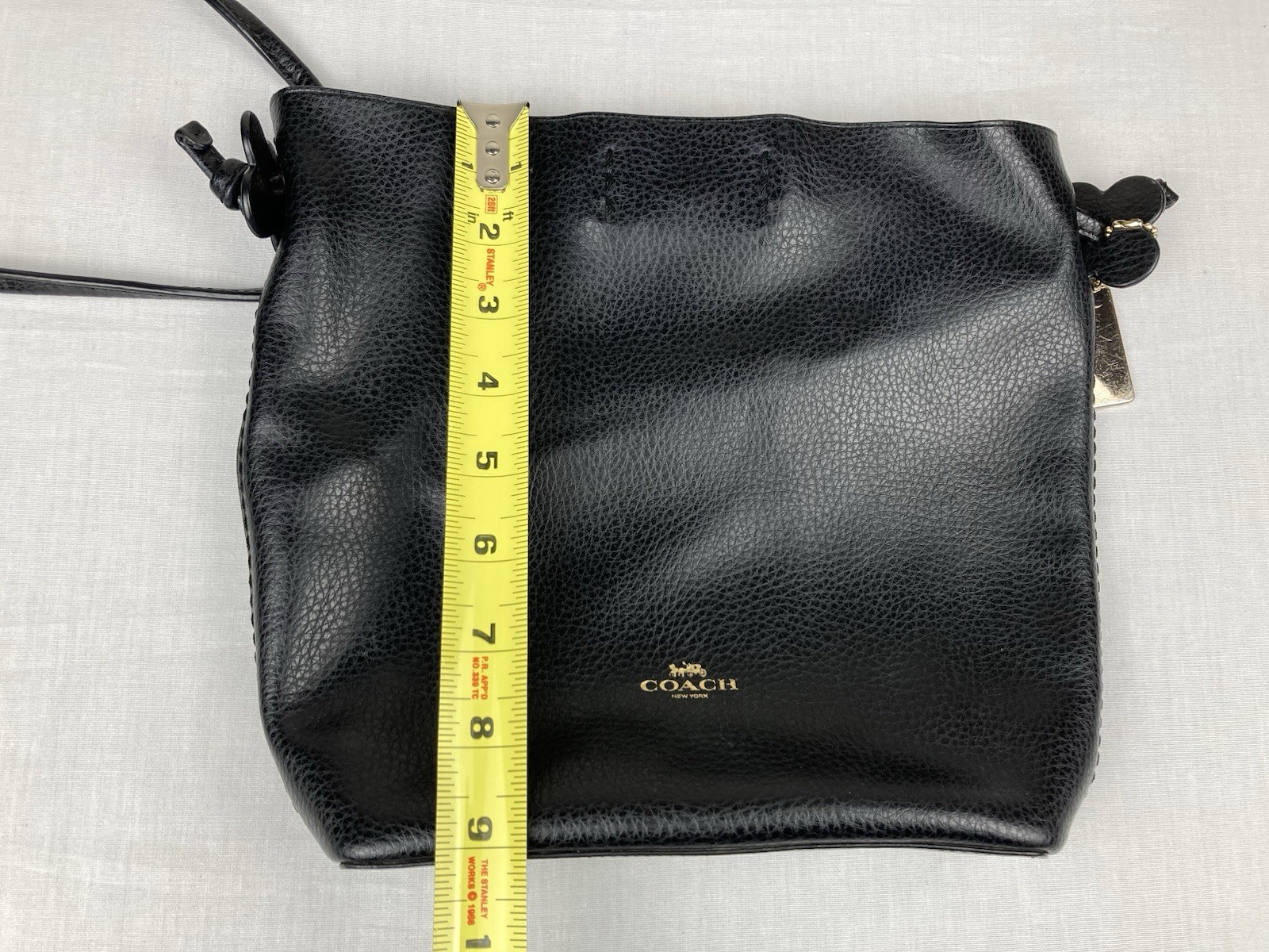 AUTHENTIC COACH LEATHER DERBY CROSSBODY FLOWER BAG BLACK F58661 VGC!
