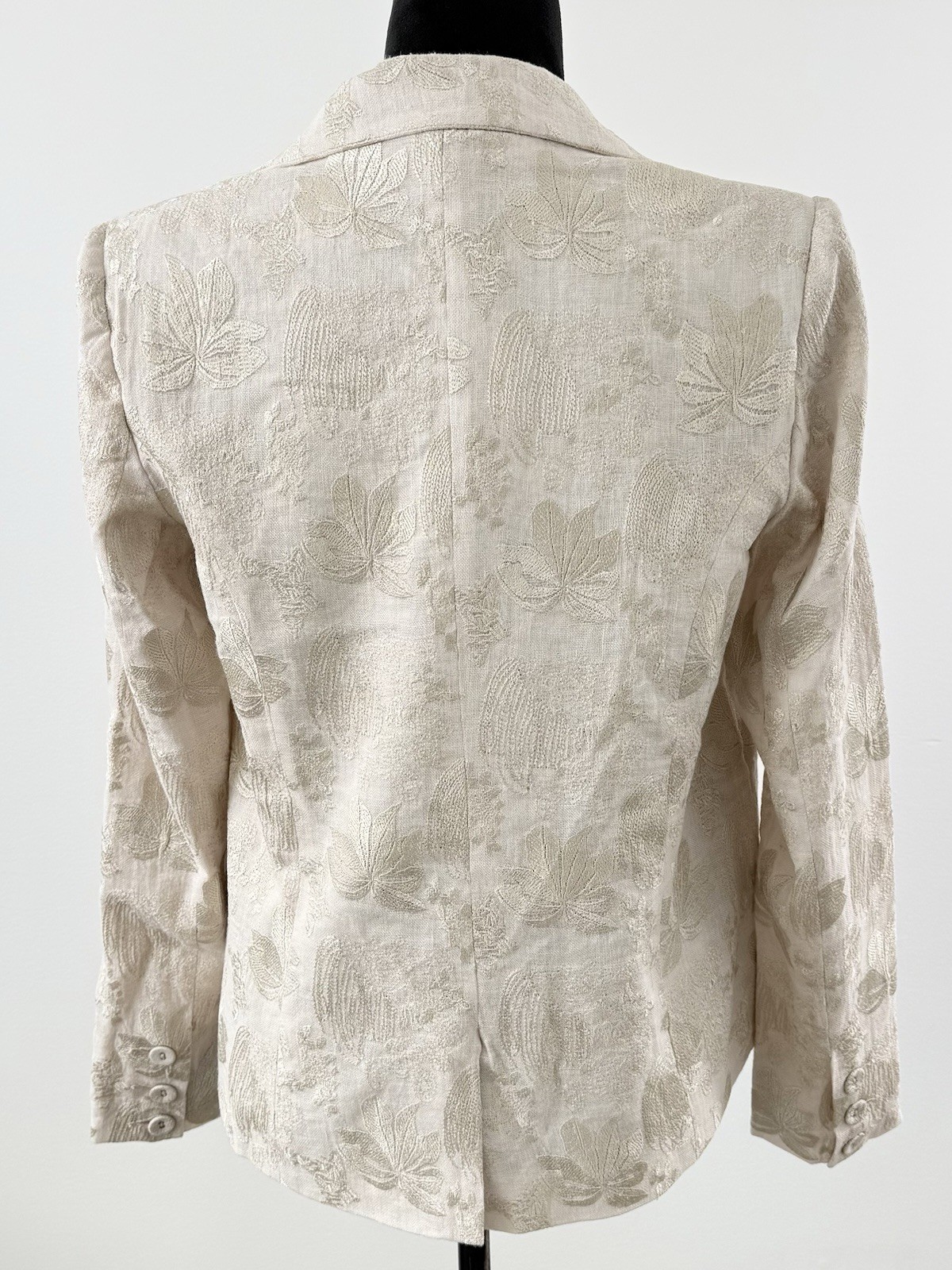 Sundance Jacket Women’s Small Beige Blazer Embroidered 100% Linen New
