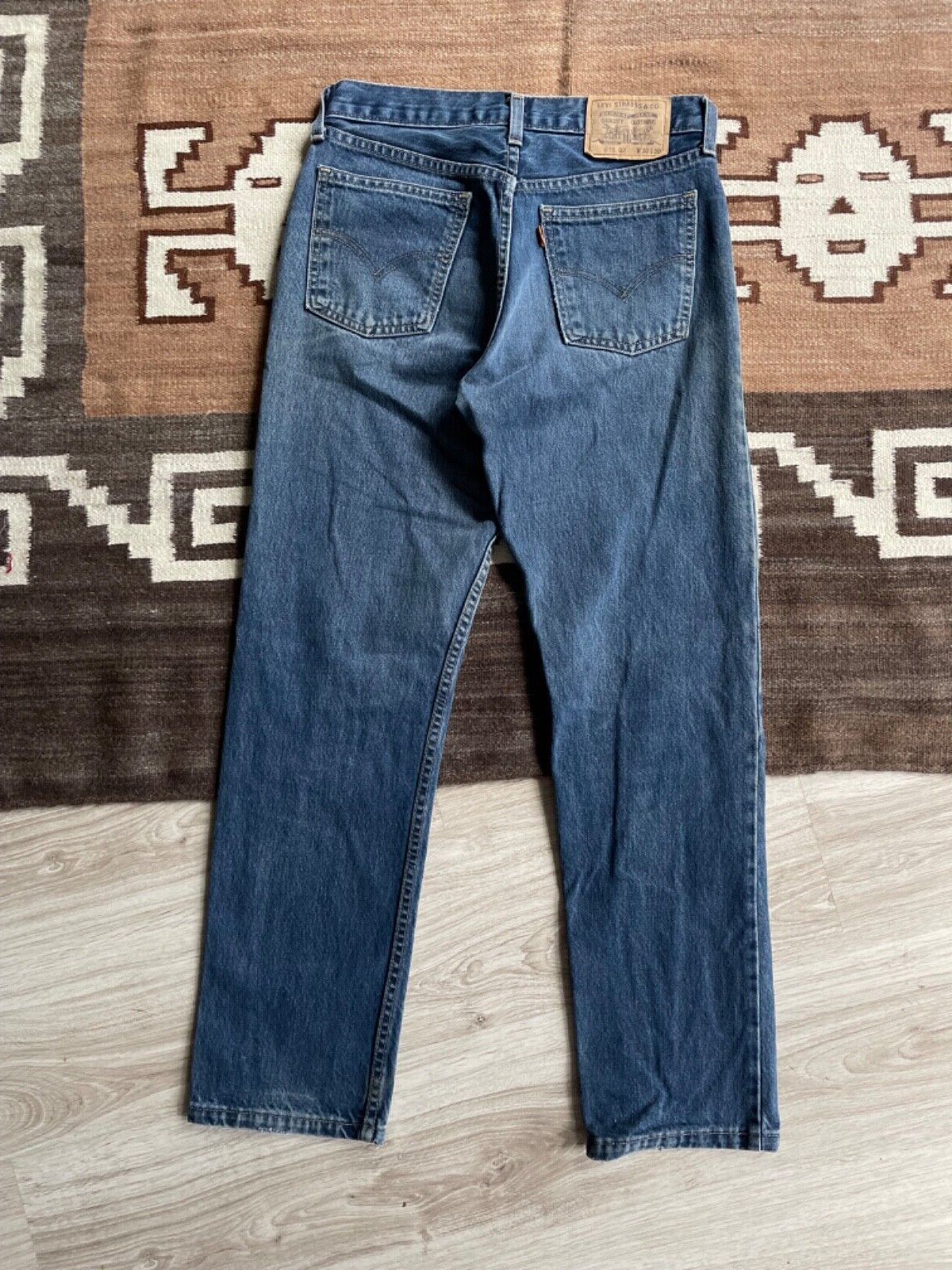 Levi’s 615 Vintage 90s UK Made Orange Tab Dark Blue Denim Jeans Size 30 x 30