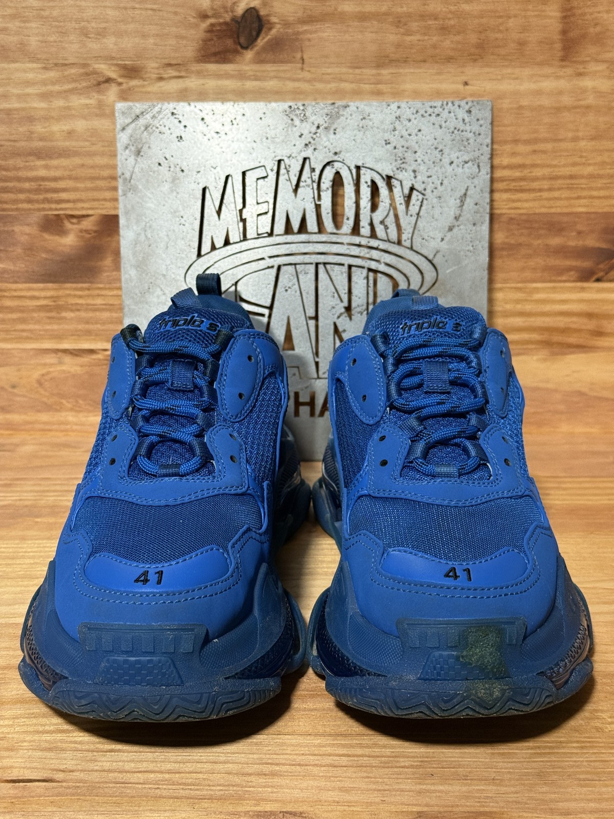 Size 8M/9.5W – Balenciaga Triple S Clear Sole Teal Blue 541624W2GA14810 Pre-Owne
