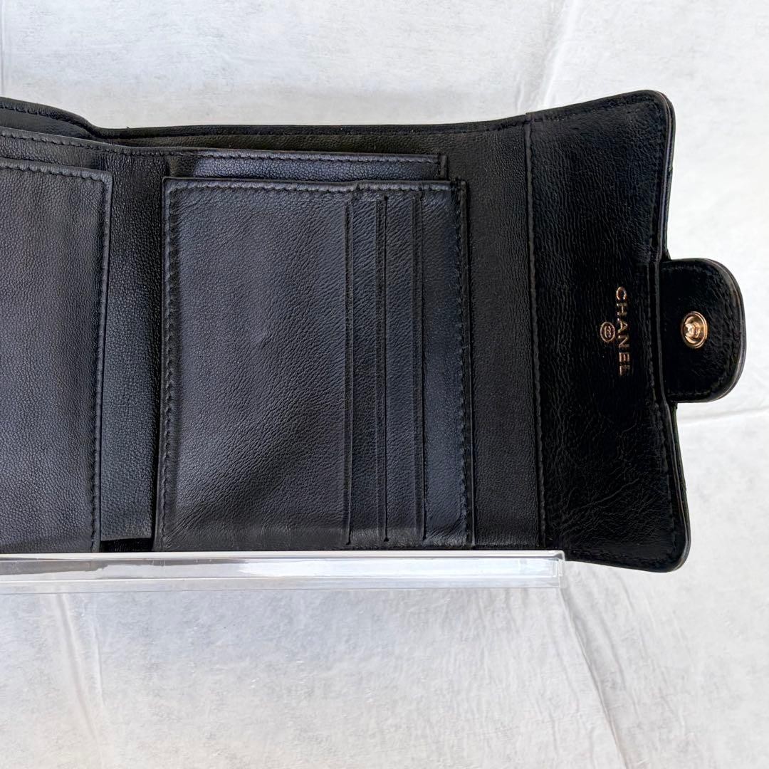 CHANEL Wallet Matelass Compact Wallet Gold Hardware