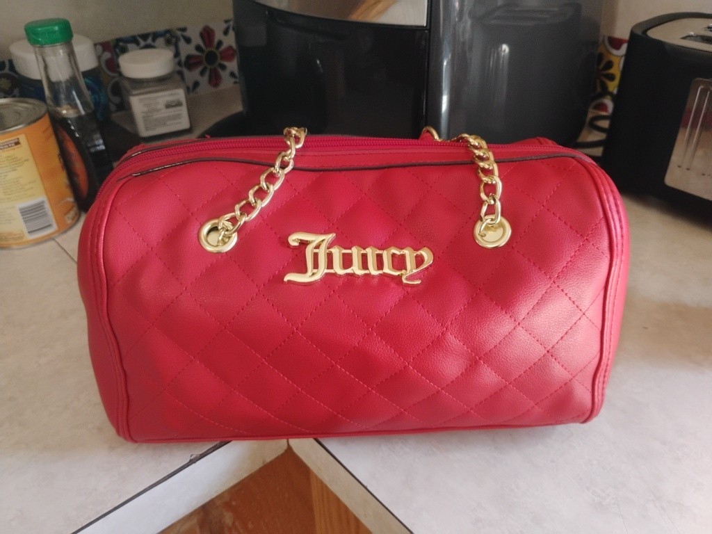 Juicy Couture Lipstick Call It Quilts Satchel Handbag Purse. New Without Tag.