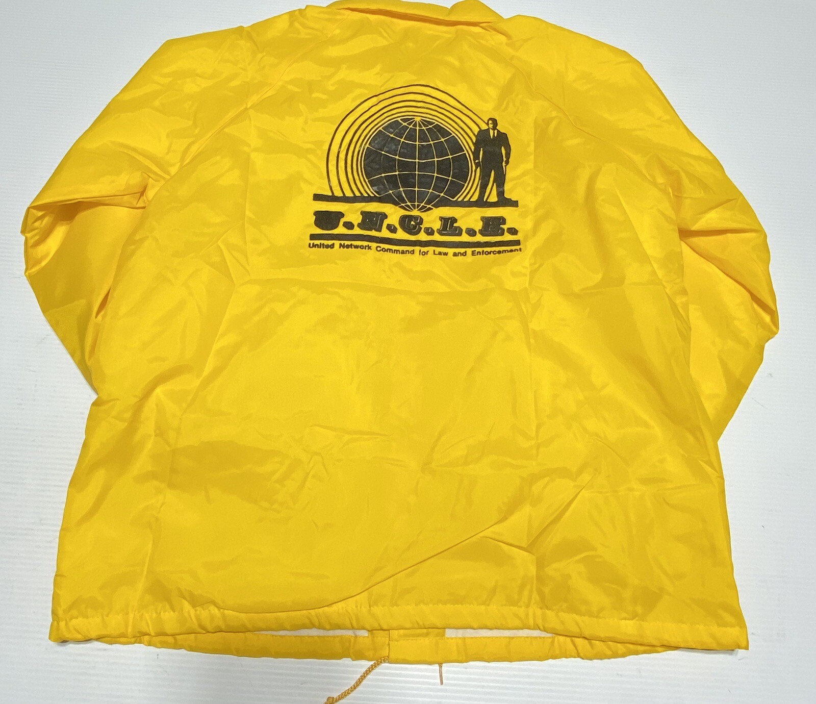 New Vintage Hartwell U.N.C.L.E Windbreaker Jacket Snap Lined Sz Lg Made In USA
