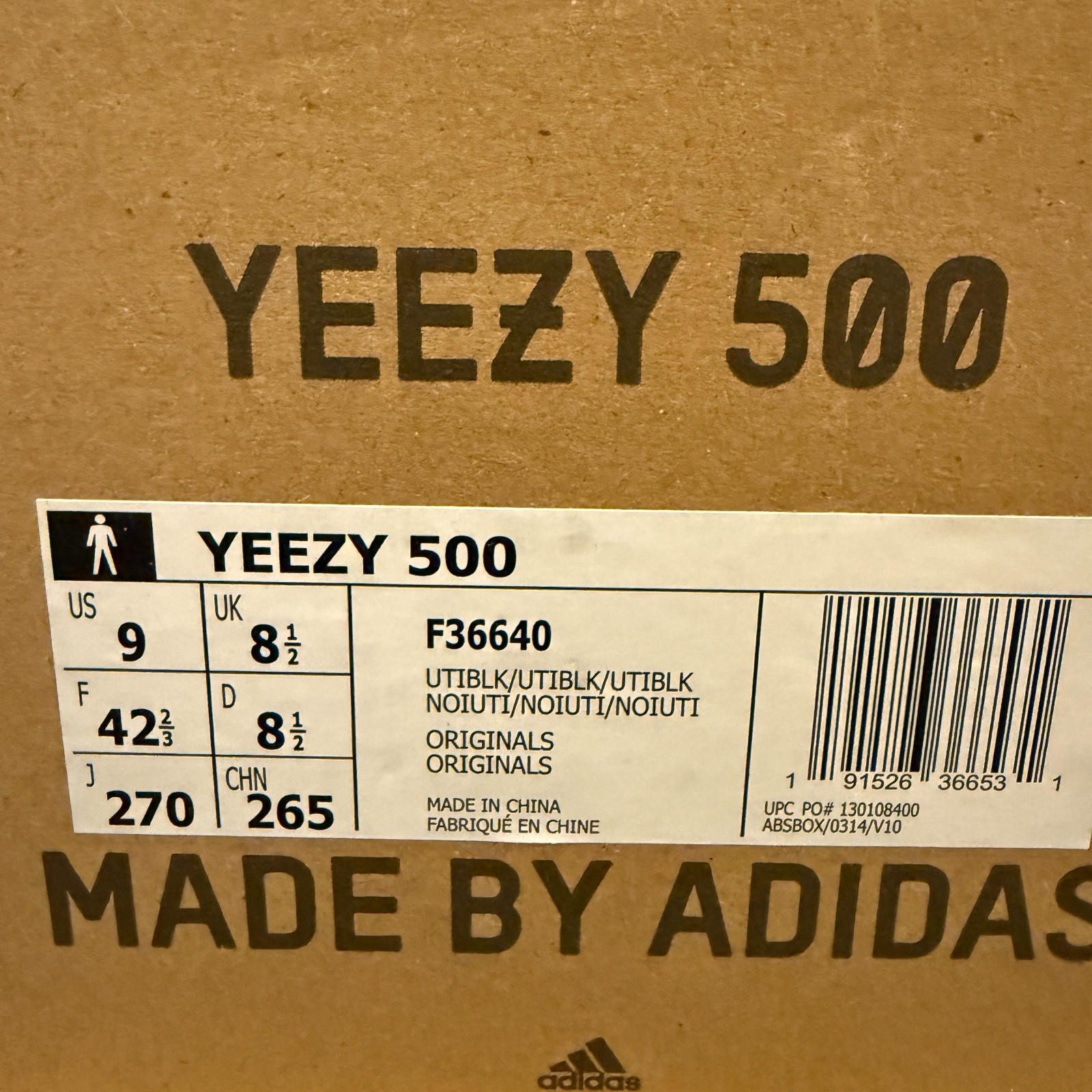 adidas YEEZY 500 Utility Black F36640 Kanye West YE Men’s sz. 9 DS New