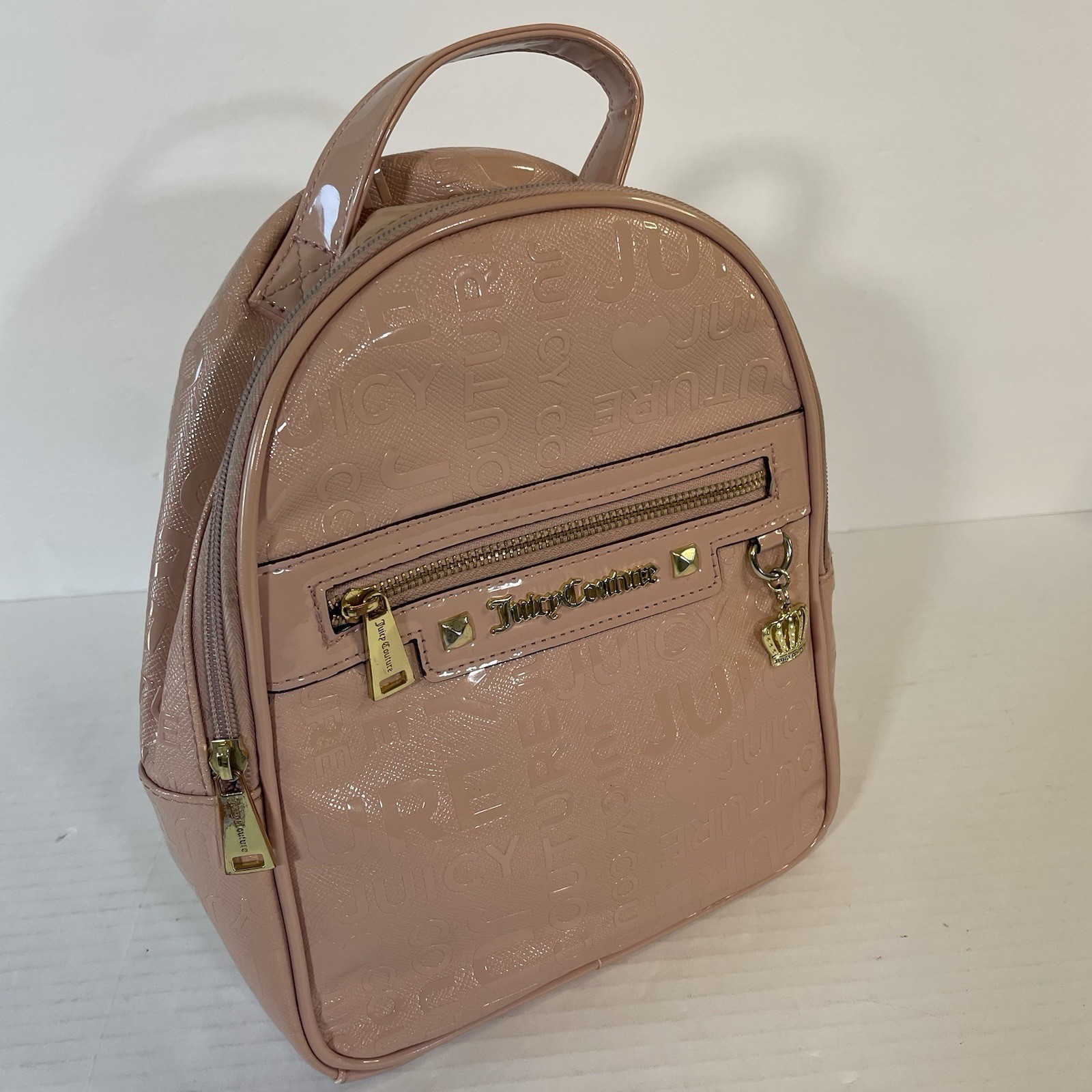 Juicy Couture Blush Pink Mini Backpack Purse 100% Polyurethane