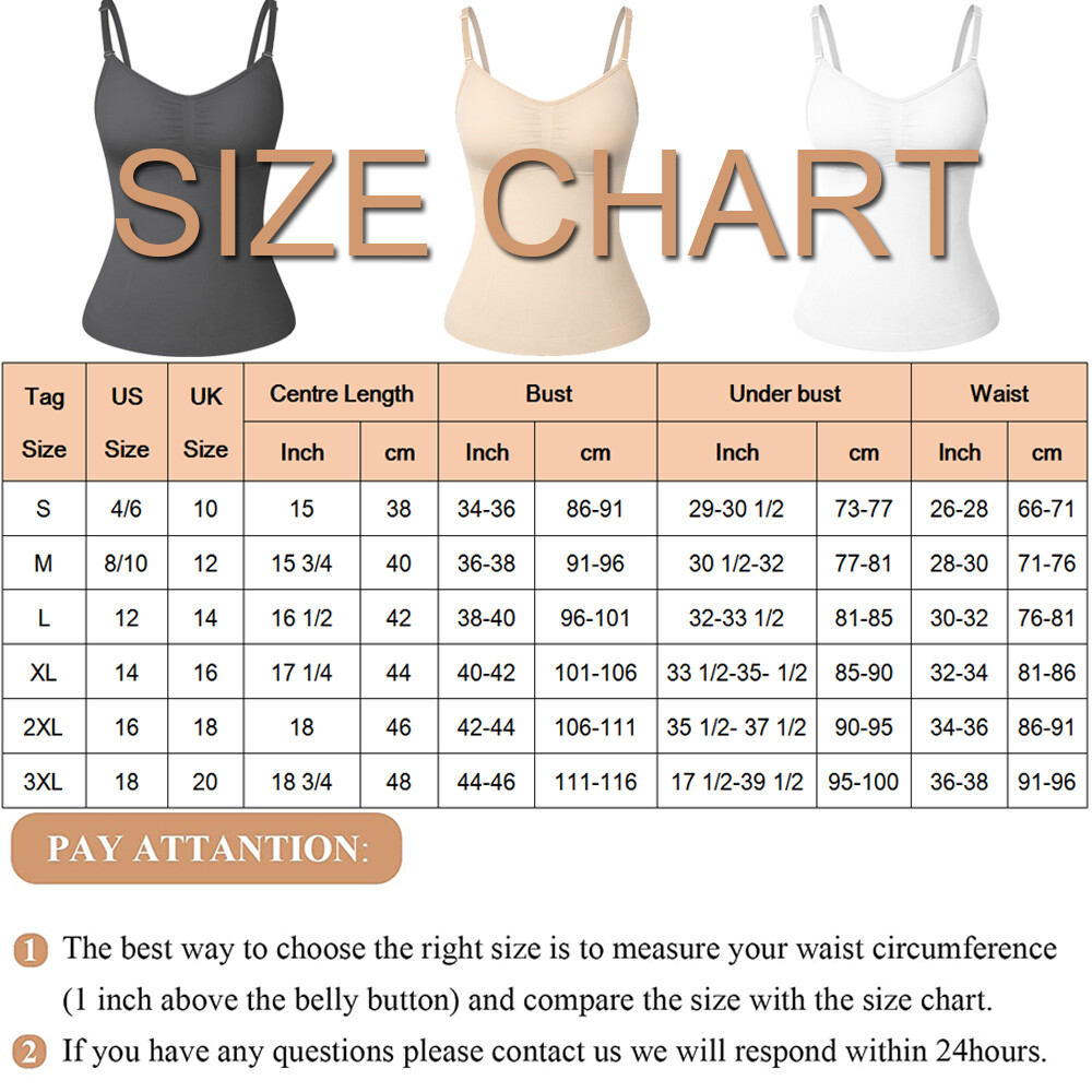 Women Shapewear Cami with Built in Bra Tummy Control Compression Tank Top Shaper