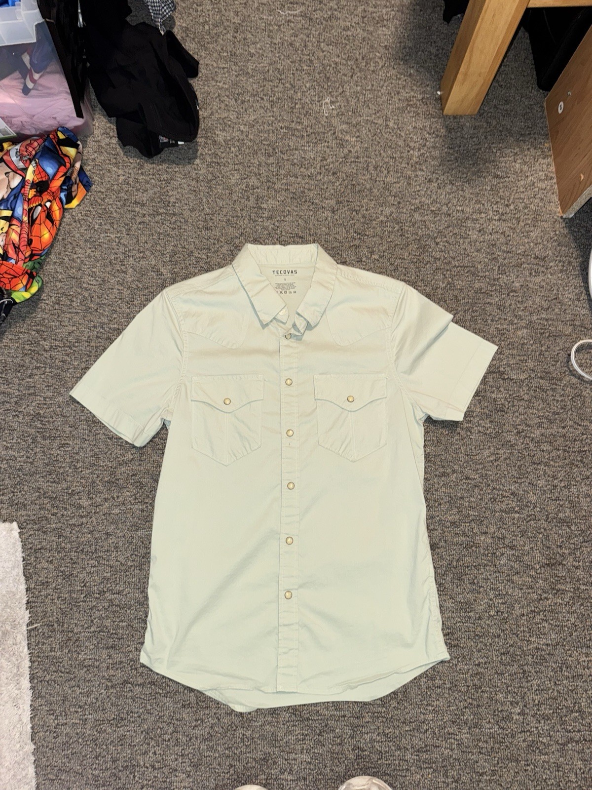 Tecovas Men’s Button Up Pearl Snap Shirt Short Sleeved Size Small