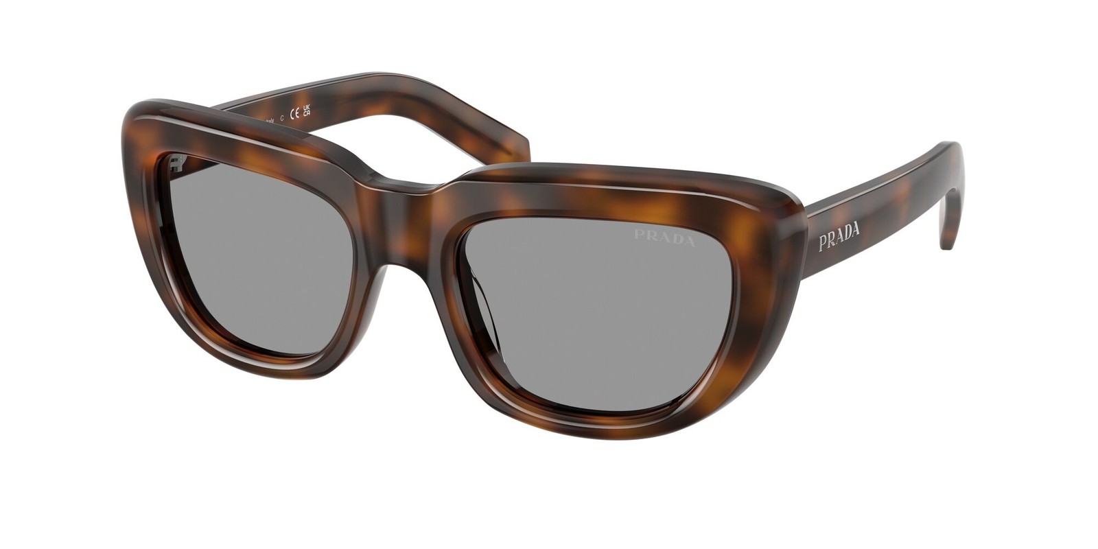 PRADA PR D07S 20D50Q Juniper Tortoise Grey 53 mm Women’s Sunglasses
