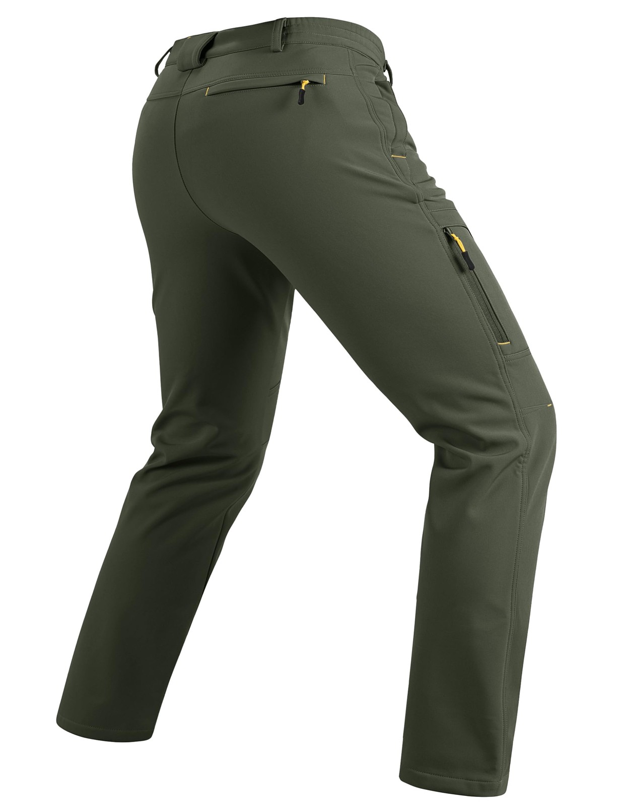 TACVASEN Fleece Lined Insulated Work Pants 32 Army Green Waterproof Windproof