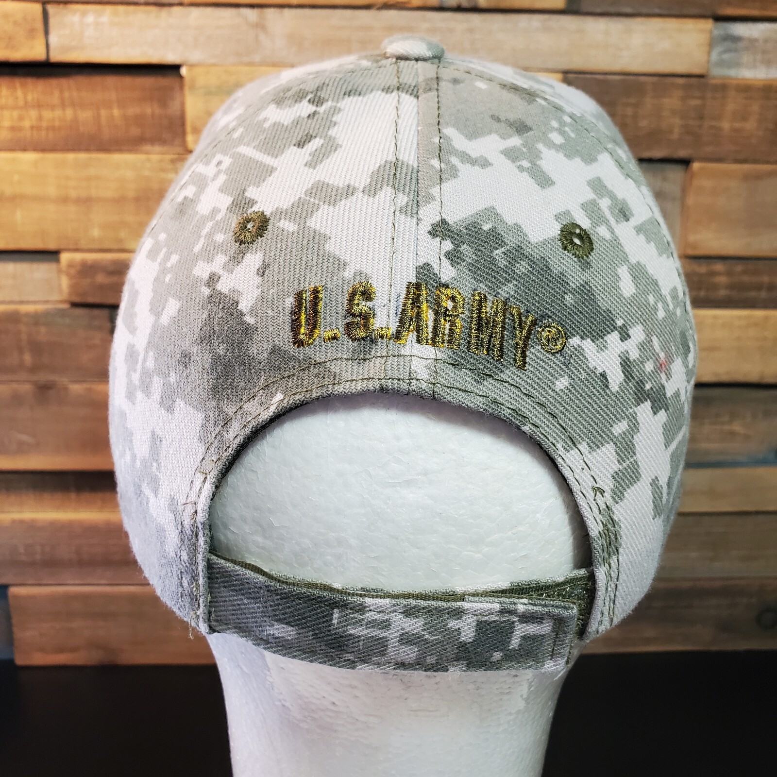U.S. Army Hat Strap Back Digital Camo JM Warriors Military Baseball Maga Trump