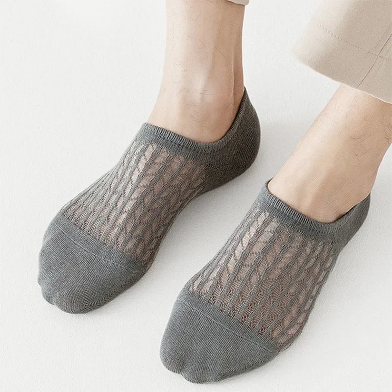 5/10 Pairs Men Cotton Bamboo Socks No Show Ankle Low Cut Sport Nonslip Breathe
