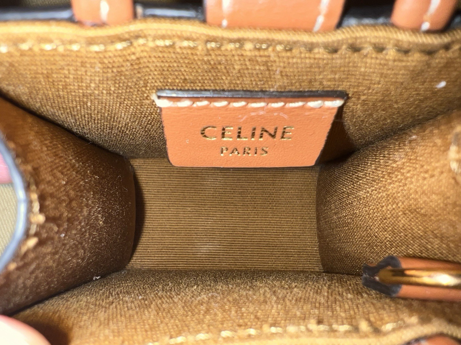 Celine Triomphe Micro Vertical Cabas Bag Charm Keychain Preloved