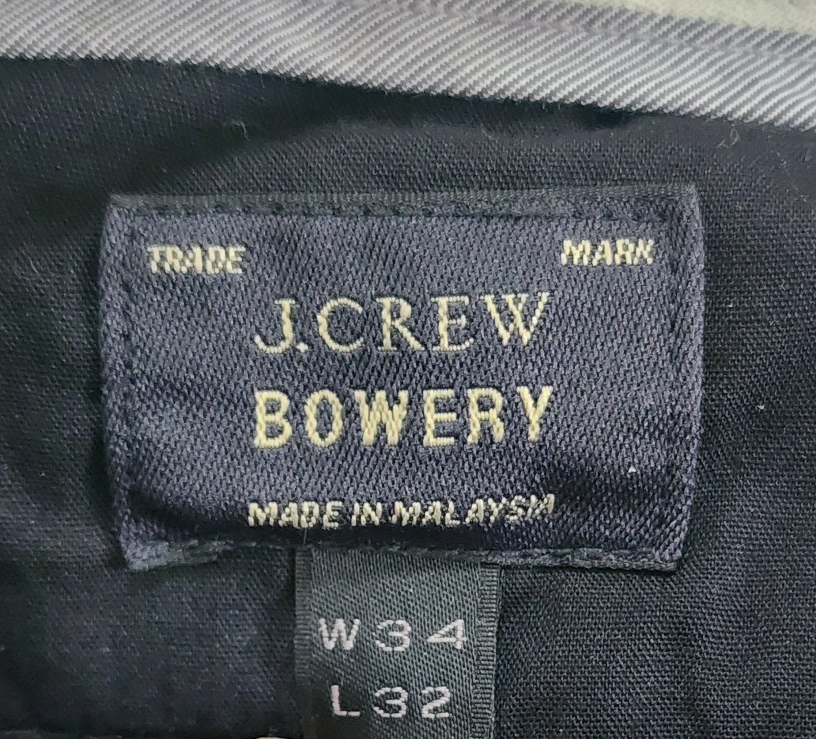 J. Crew Men’s Bowery Slim Fit Grey Heavyweight Flat Front Chino Size 34 X 32